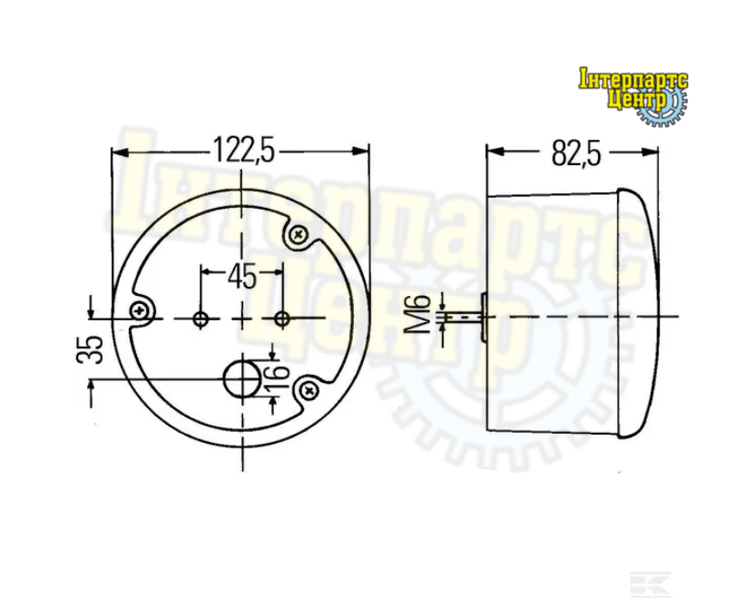 Купити Ліхтар задній круглий, 12/24V Claas, Kramer, Massey Ferguson ...